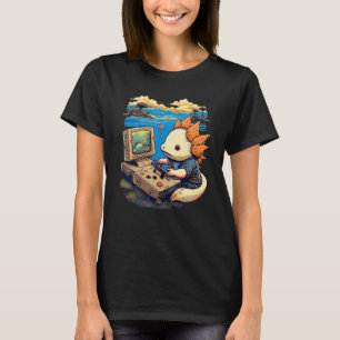 Axolotl Fish Playing Video Game Lizard Gamer T-Shirt