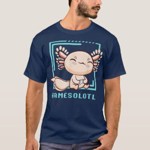 Axolotl Fish Playing Video Games Lizard Gamesolotl T-Shirt