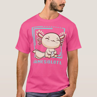 Axolotl Fish Playing Video Games Lizard Gamesolotl T-Shirt
