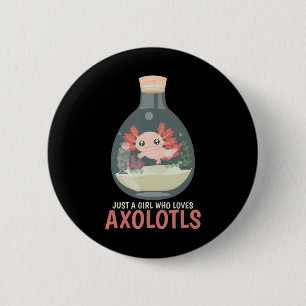 Axolotl Fish Tank Axolotl Questions Cute Anime Kid 2 Inch Round Button