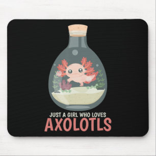 Axolotl Fish Tank Axolotl Questions Cute Anime Kid Mouse Pad