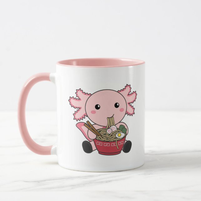 Axolotl Food Ramen Japanese Food Kawaii Animals Po Mug (Left)