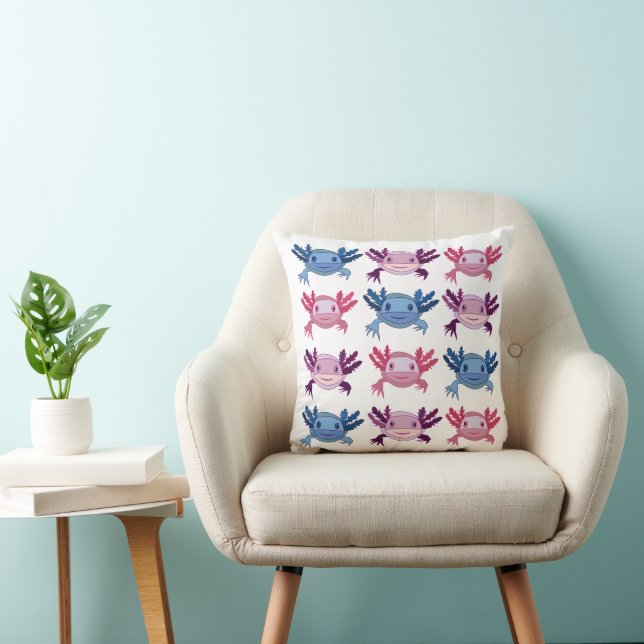 Axolotl Funny Axolotl  Throw Pillow (Chair)