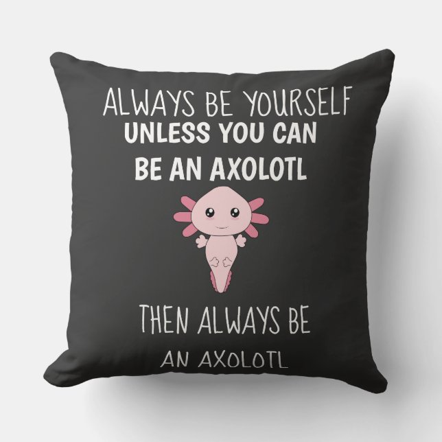 Axolotl Funny Gamers Gamer Throw Pillow (Front)