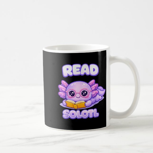 Axolotl funny reader book library kids readsolotl coffee mug (Right)