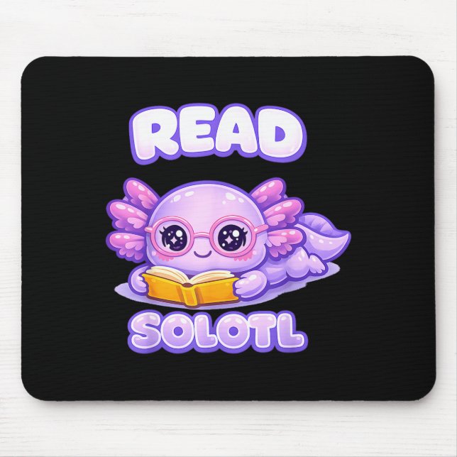 Axolotl funny reader book library kids readsolotl mouse pad (Front)