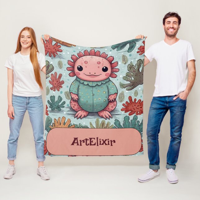 Axolotl Funny Unique Print Fleece Blanket (In Situ)