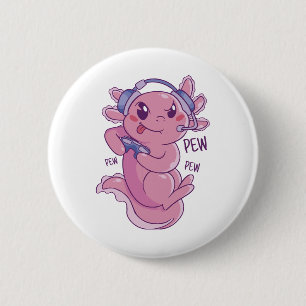 Axolotl Gamer Challenge Blast 2 Inch Round Button