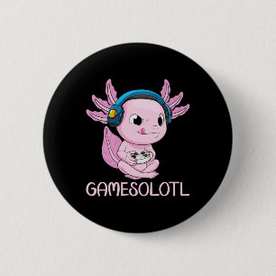 Axolotl Gamer Gamesolotl Kawaii Gaming For Boys Gi 2 Inch Round Button
