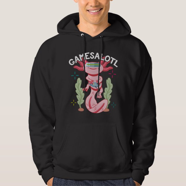 Axolotl Gaming Gamesalotl Kawaii Hoodie (Front)