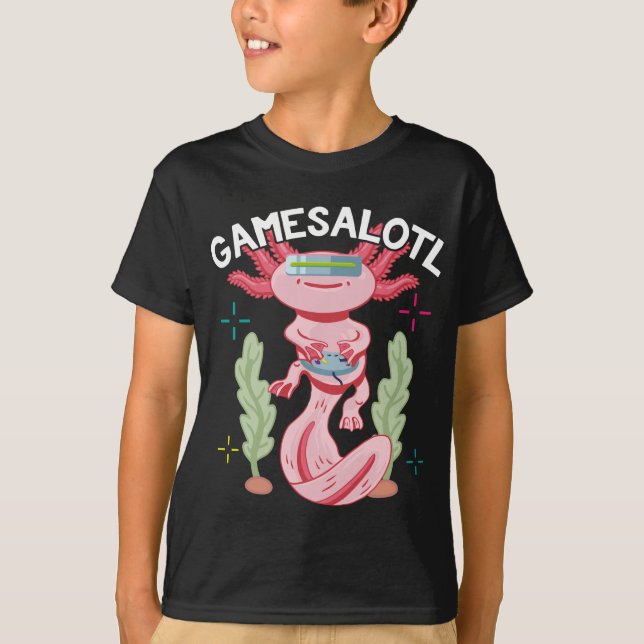 Axolotl Gaming Gamesalotl Kawaii T-Shirt (Front)