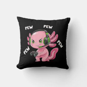 Axolotl Gaming Gifts Boys Girls Anime Video Game P Throw Pillow