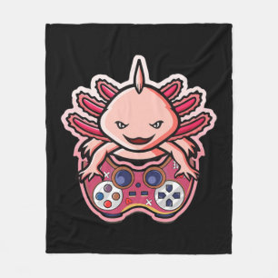 Axolotl Gaming Kids Boys Girls Anime Video Game Ga Fleece Blanket