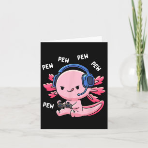 Axolotl Gaming Kids Boys Girls Anime Video Game Pe Card