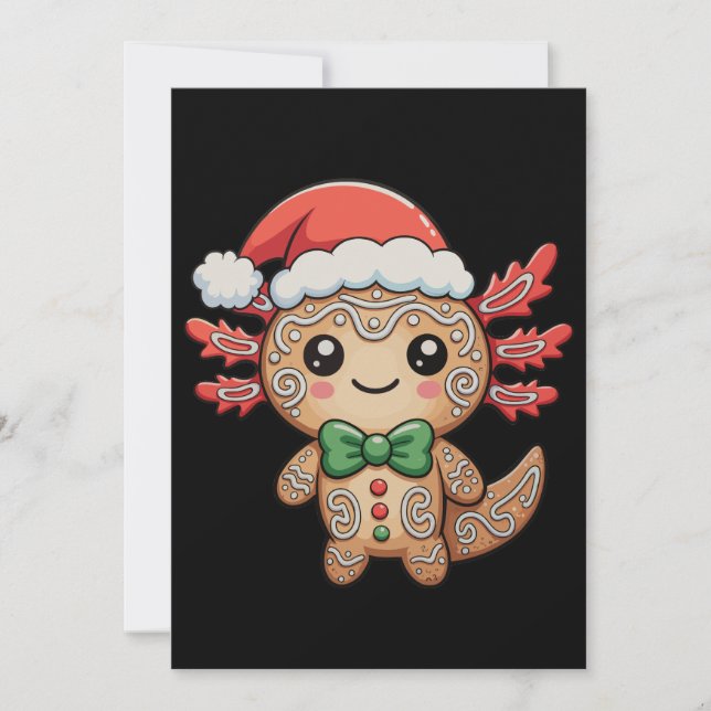Axolotl Gingerbread Christmas Xmas Matching Family Holiday Card (Front)