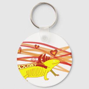Axolotl Gold-Albino Keychain