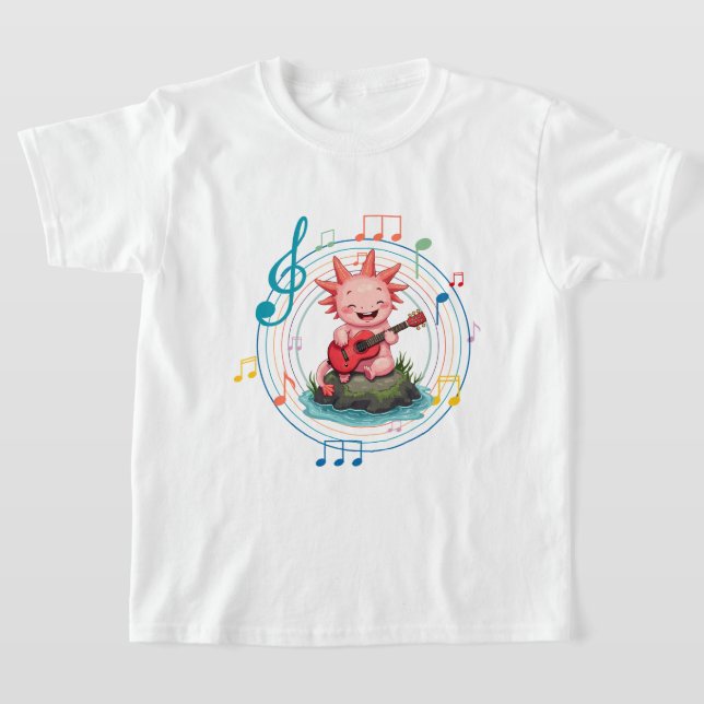 Axolotl guitar T-Shirt (Laydown)
