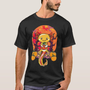 Axolotl Halloween Costume  Pumpkin Moon Axolotl Lo T-Shirt