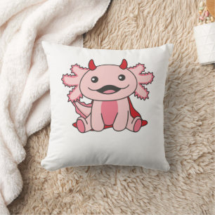 Axolotl Halloween Cute Devil Kids Witches Costume Throw Pillow