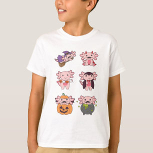 Axolotl Halloween Devil Pumpkin Vampire Costume T-Shirt