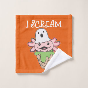 Axolotl Halloween Ghost I Scream Ice Pun