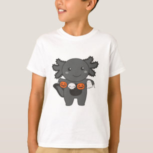 Axolotl Happy Halloween Pumpkin Bat Costume T-Shirt