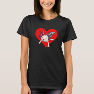 Axolotl Heart Animal Women Mexican Fish  Amphibian T-Shirt
