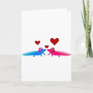 Axolotl in Love Card