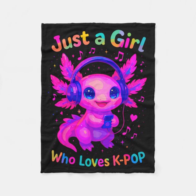 Axolotl Just A Girl Who Loves K-p  Fleece Blanket (Front)