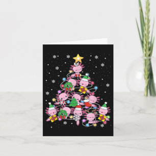 Axolotl Kawaii Christmas Tree Lights Pajama Xmas T Card
