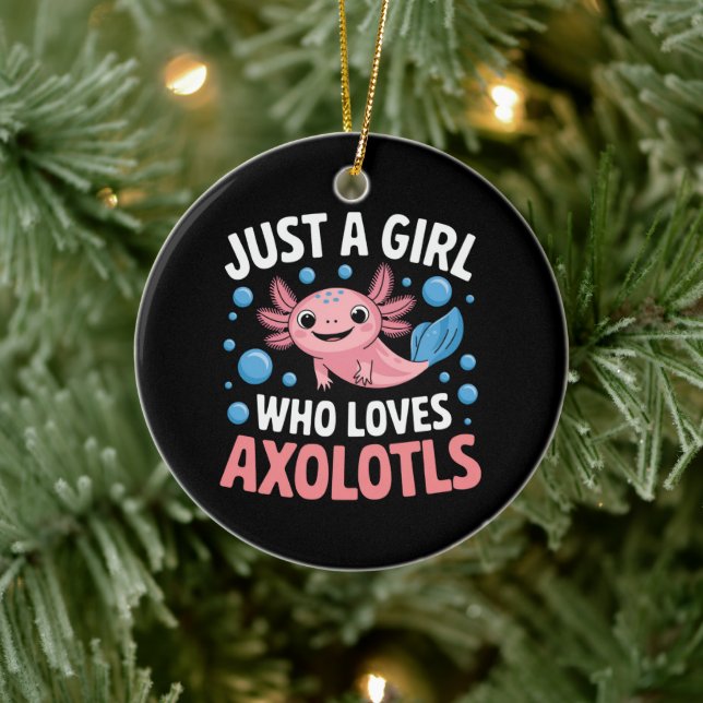 Axolotl Kawaii Just A Girl Who Loves Axolotls  Ceramic Ornament (Tree)