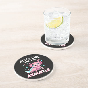 Axolotl Kawaii Just A Girl Who Loves Axolotls Coaster