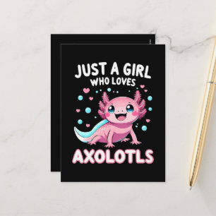 Axolotl Kawaii Just A Girl Who Loves Axolotls Holiday Postcard