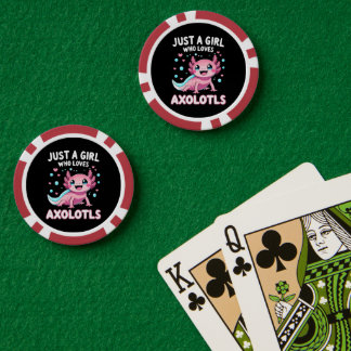 Axolotl Kawaii Just A Girl Who Loves Axolotls Poker Chips