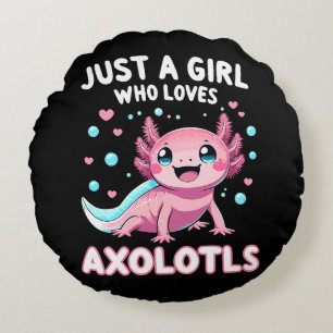 Axolotl Kawaii Just A Girl Who Loves Axolotls Round Pillow