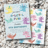 Axolotl Kids Cute Salamander Blue Birthday Party