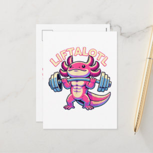  Axolotl LIFTALOTL Holiday Postcard