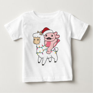 Axolotl Llama Alpaca Christmas Winter Animals Baby T-Shirt