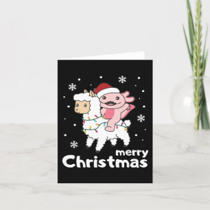 Axolotl Llama Alpaca Merry Christmas Animals Holid Holiday Card