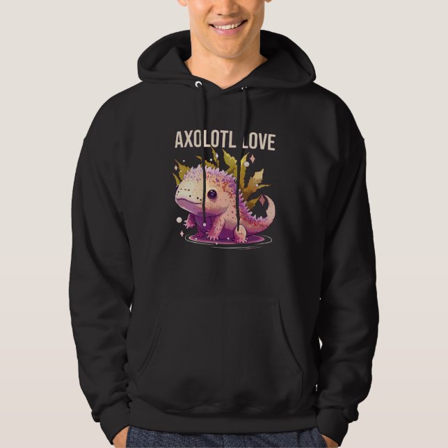 Axolotl Love Amphibian Mexican Walking Fish Axolot Hoodie (Front)