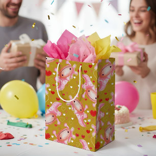 Axolotl Love mustard  Medium Gift Bag