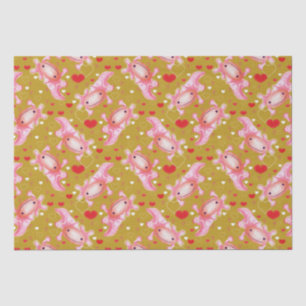 Axolotl Love mustard   Tissue Paper