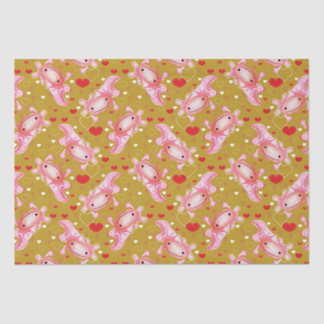 Axolotl Love mustard   Tissue Paper (Front)