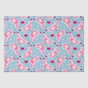 Axolotl Love pink Tissue Paper