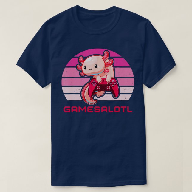 Axolotl Lover Cute Axolotl Gaming  Gamesolotl  T-Shirt (Design Front)