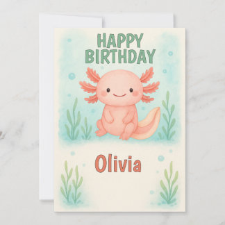Axolotl lovers Birthday Party  Invitation