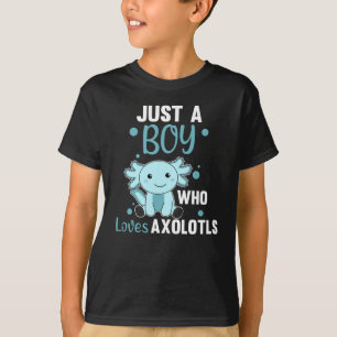 Axolotl Lovers Cute Animals For Boys Blue T-Shirt