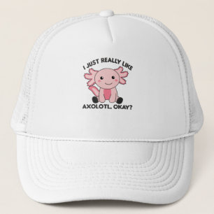 Axolotl Lovers Cute Animals For Kids Pink Trucker Hat
