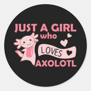 Axolotl Lovers Sweet Animals For Girls Pink Classi Classic Round Sticker
