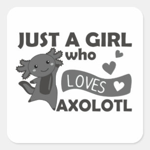 Axolotl Lovers Sweet Animals For Girls Pink Square Sticker